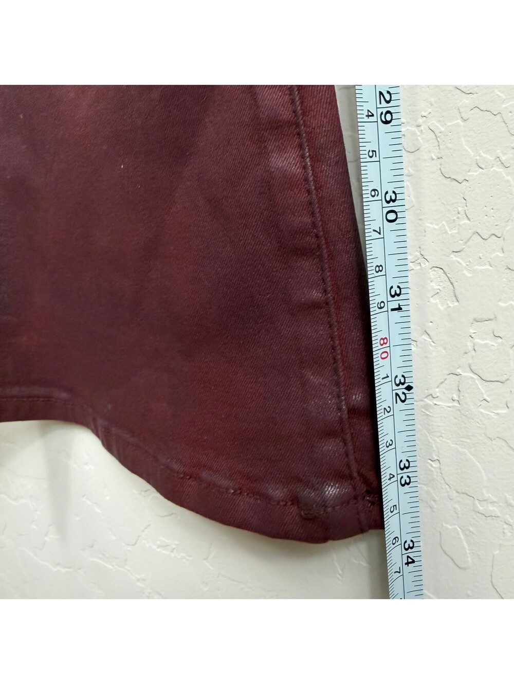 7 For All Mankind Burgundy Ultra High Rise Skinny Boot Jeans 26 Flare NWT - Picture 5 of 9